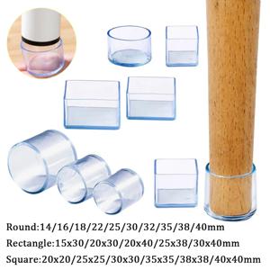 8-16개 가구 다리 보호대 투명 테이블 및 의자 발 커버 실리콘 내마모성 캡 바닥 보호