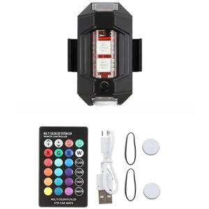 7색 미니 LED 스트로브 라이트 - 드론, 자전거, 오토바이용 USB 충전식 야간 비행 경고 신호등