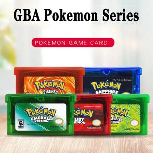 포켓몬 게임 카드 GBA 시리즈 32비트 비디오 게임 카트리지 콘솔 카드 에메랄드 파이어레드 리프그린 루비 사파이어 다국어 지원