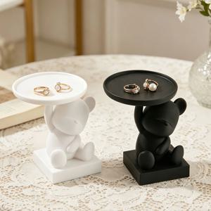 리틀 베어 트레이 보석 홀더, 보석, 열쇠, 반지, 목걸이, 팔찌, 귀걸이, 이어폰 등의 보관에 적합한 보석 보관함, 작은 물품 보관 트레이. 책상 위, 침실, 현관에 놓기에 적합합니다. 실용적인 생활용품