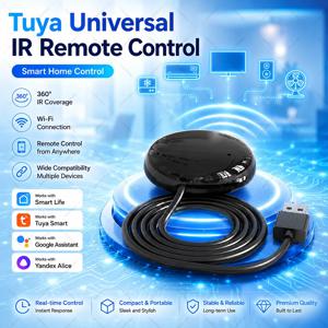 스마트 홈용 Tuya WiFi IR 리모컨, 에어컨 및 TV용, Yandex Smart Life 및 Alexa와 호환