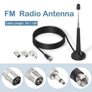 DAB FM TV 수신기(풀로드 안테나 포함) Hifi AV 스테레오 앰프 투명한 라디오 수신을 위한 흡입 컵 안테나