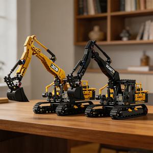1022PCS 도시 건설 차량 굴착기 모델 빌딩 블록 MOC 기술 엔지니어링 자동차 트럭 브릭 장난감