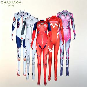 핫 애니메이션 EVA 아야나미 레이 아스카 랭글리 소류 코스프레 바디수트 프린트 긴팔 점프수트 여성 할로윈 코믹콘 무대 의상