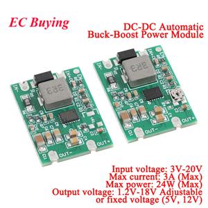 10Pcs/1pc DC-DC 자동 벅 부스트 전원 모듈 스텝 업 다운 전압 레귤레이터 보드 입력 3-20V 출력 5V/12V 18V 조정 가능