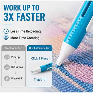 2.8mm 원형 다이아몬드 DIY 공예용 자동 다이아몬드 페인팅 비즈 디스펜서 (초보자 및 성인용) 액세서리 세트 (왁스 불필요)