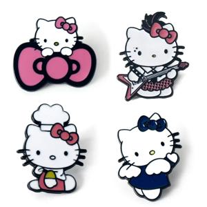 4pcs 귀여운 애니메이션 새끼 고양이 에나멜 핀 만화 브로치 옷깃 핀 배지 배낭 의류 액세서리 친구를위한 보석 선물