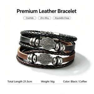 할리 데이비슨 일렉트라 글라이드 울트라 1250 오토바이 스타일링 액세서리 가죽 브레이슬릿 남성용 빈티지 브레이슬릿
