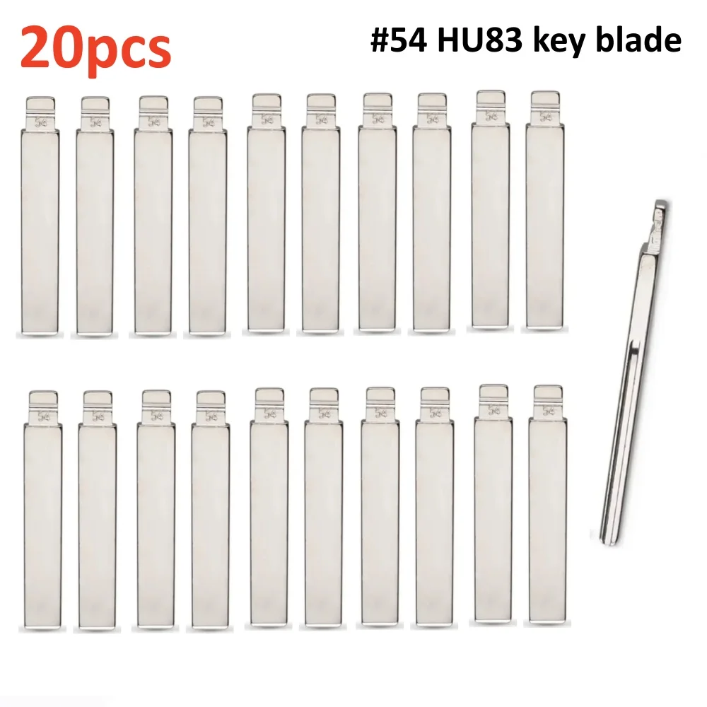 20개/묶음 # 54개의 미가공 HU83 리모트 키 블랭크 플립 VVDI KEYDIY 리시 Xhorse KD 블레이드 시트로엥 C3/C4L/C5 푸조 301/307/308/408용