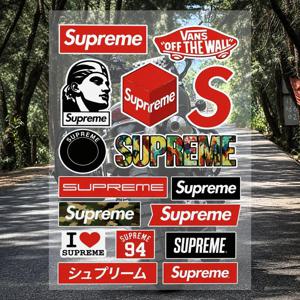 A-s-supreme-es 스트리트웨어 브랜드 스티커 세트 방수 비닐 데칼 (노트북, 헬멧, 스케이트보드, 오토바이, 자동차, 휴대폰 케이스용)