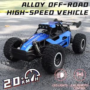RC카 1:16 2WD 오프로드 RC 트럭 전지형 2.4G 전동 RC카 고속 20KM/H LED 라이트가 있는 무선 조종 자동차 어린이 장난감