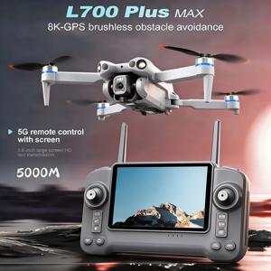 2026 L700 Plus MAX GPS 드론, 8K 고화질 카메라, 5G 와이파이, FPV, 360도 회전 기능 °   장애물 회피 기능이 있는 브러시리스 모터, 대형 화면을 장착한 RC 쿼드콥터