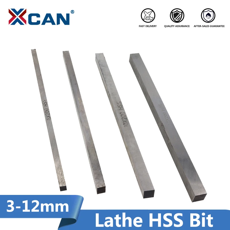 XCAN 200mm 길이 CNC 선반 HSS 비트 1개 3/4/5/6/8/10/12mm CNC 터닝 밀링 공구 (엔지니어링 절삭 및 가공 선반 공구용)