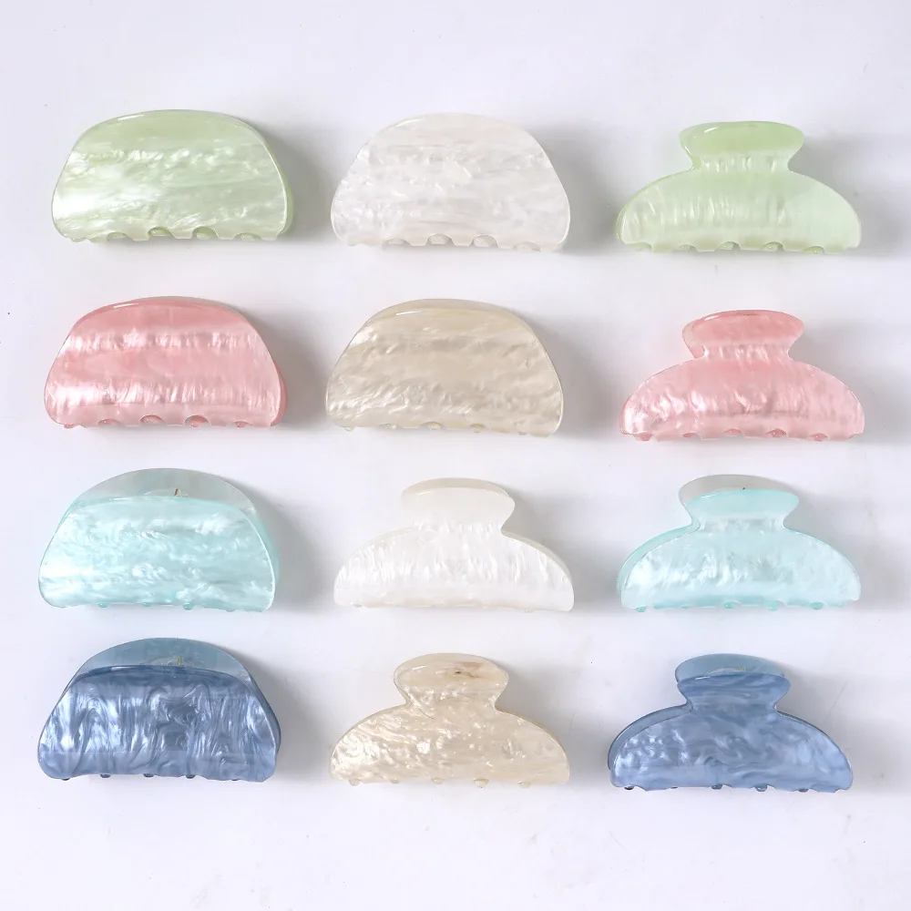 1 pc 부티크 헤어 클립 대리석 줄무늬 아크릴 비녀 여성 헤어 크랩 헤어 발톱 여성 메이크업 세탁 도구 헤어 액세서리