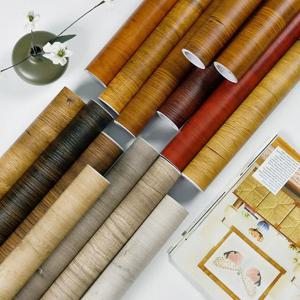 우드 그레인 PVC 방수 벽지 DIY 자가 접착 벽 스티커 주방 캐비닛 침실 옷장 리모델링 장식 필름