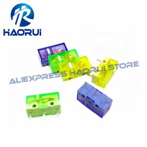 10Pcs HUANO 투명 녹색 노란색 보라색 마이크로 스위치 90/100/120 백만 클릭 수명 컴퓨터 마우스 마이크로 스위치 버튼