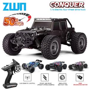 LED 조명이있는 50 KM/H RC 자동차 2.4G 라디오 원격 제어 자동차 버기 오프로드 제어 트럭 어린이를위한 소년 장난감 VS WLtoy 144001