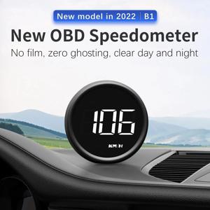 AD B1 헤드 업 디스플레이 obd2 hud 속도계 자동차 프로젝터 알람 EOBD 자동 연료 소비 전압계 수온 게이지