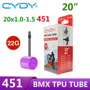 22g CYDY TPU 자전거 이너 튜브 카메라 20' 451 20x1.0 1-1/8 1-1/4 1.25 1.35 1-3/8 1.5 밸브 길이 45/65mm BMX 자전거 타이어