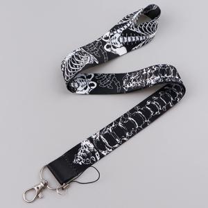 키에 대 한 해골 전화 Lanyards 카드 배지에 대 한 뼈 목 스트랩 체육관 키 체인 키 홀더 DIY 교수형 밧줄 열쇠 고리 액세서리