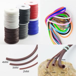 1 미터 2/3/4MM 중공 고무 튜브 실리콘 코드 캔디 컬러 호스 DIY 쥬얼리 목걸이 팔찌 인기 문자열 만들기
