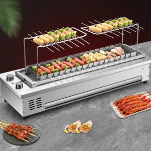 10 꼬치/16 꼬치 상업용 자동 회전 꼬치 기계 바베큐 그릴 무연 전기 도금 실내 전기 그릴