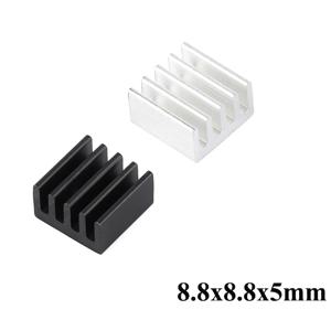 50Pcs/1pc 8.8*8.8*5mm 알루미늄 합금 방열판 라디에이터 방열판 전자 칩 IC 냉각 라디에이터 쿨러 CPU RAM GPU PCB 용