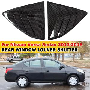 닛산 Versa Sedan 2013-2018 자동차 후면 루버 창 사이드 셔터 커버 트림 스티커 벤트 스쿠프 ABS 탄소 섬유 액세서리