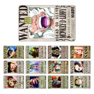 원피스 애니메이션 원티드 Luffy Ace 2.5D HD 무광택 PVC 스티커 필름 테이프 스킨 신용 카드 직불 카드 방수 Sticke