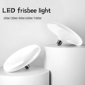 E27 홀더 LED 전구 20/30/40/60/100W AC220V 흰색 에너지 절약 램프 UFO 모양 대형 조명 램프 홈 거실 침실