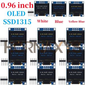 1-10PCS/0.96 인치 OLED 디스플레이 모듈 SSD1315 흰색/파란색/노란색 128X64 4Pin IIC I2C 직렬 12864 LCD 스크린 보드