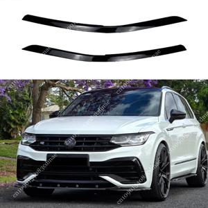 폭스바겐 티구안 MK2 R R-라인 TSI TDI 페이스리프트 2020-2023 글로스 블랙 헤드라이트 아이브로우 자동차 램프 아이리드 커버 스타일링 트림