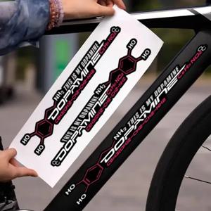 2pcs 도파민 분자 사이클링 프레임 스티커-도로 자전거 장식을위한 자동차 스티커 긴 스트립 스크래치 커버 스티커