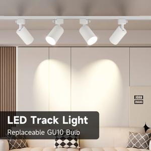 GU10 트랙 조명 LED 천장 스팟 조명 110V 220V 풀세트 스포트라이트 실내 레일 조명 거실 주방 천장 램프