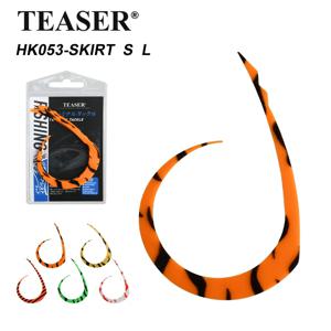 티저 5개/봉지 HK053-스커트 실리콘 실 리본 DIY 수제 낚시 루어 (플레밍 문 훅 포함) 실리콘 스레드 스커트.