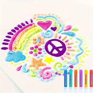 6개의 버블 펜, 팝콘 펜, 스트레스 해소용 수채화 펜, DIY 인사말 카드, 3D 매직 두들, 젤 펜, 수채화 펜