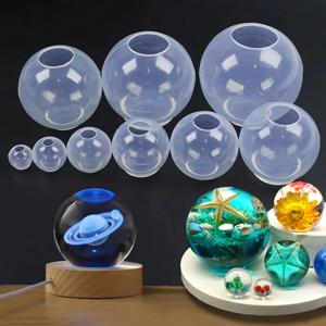 1PC 20-100mm 볼 모양 실리콘 몰드 3D 행성 볼 에폭시 수지 몰드 DIY 공예 홈 장식 도구