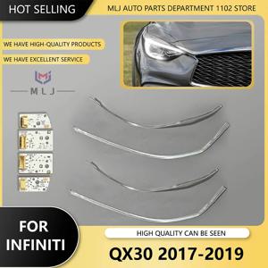 인피니티 QX30 Q30 2017-2019 LED 헤드라이트 DRL 광원 칩 DRL 라이트 가이드 스트립 튜브 바 엔젤 아이 DRL 보드
