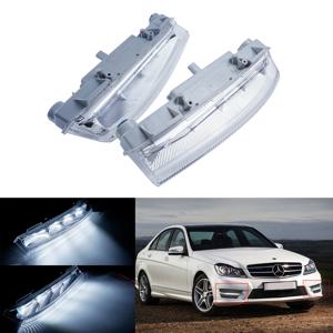 메르세데스 벤츠 R172 W204 S204 C204 W212 C207 A207용 좌우 전면 LED 안개등 주간 주행등 DRL 화이트