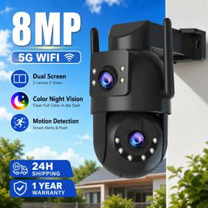 주아 4K 8MP 듀얼 렌즈 5G 와이파이 IP HD 풀컬러 야간 투시 CCTV 홈 보안 카메라
