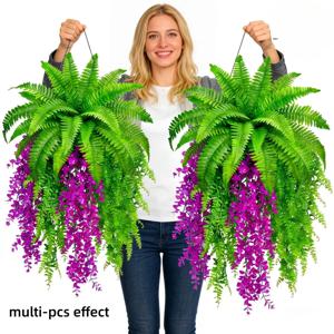 5PC DIY 조립식 인조 보스턴 펀과 페르시안 바이올렛 벽걸이 페르시안 아이비 덩굴 식물 그린 월 플랜트 2026
