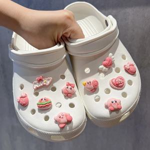 귀여운 만화 캐릭터 커비 셰프 신발 참 DIY 장식품, 크록스 샌들용 재미있는 만화 신발 액세서리, 남아 여아를 위한 휴일 선물