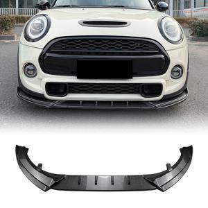미니 쿠퍼 S JCW F55 F56 F57 2014-2021 프론트 범퍼 스포일러 립 카본 파이버 룩/글로스 블랙 로워 스플리터 블레이드 가드