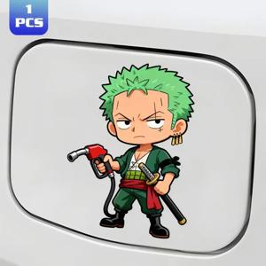 만화 로로노아 조로 몽키 D. 루피 Q 버전 애니메이션 피규어 DIY 자동차 스티커 패션 자동차 오일 캡 스크래치 방지 스티커 데칼