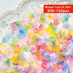 10mm 300/150개 복숭아꽃 입체 구멍이 있는 황금빛 복숭아꽃 비즈 DIY 제작용