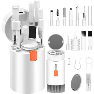 20-in-1 다기능 청소 키트, 전자기기용 |     키보드 청소 브러시, 에어팟 이어폰 청소 키트, 노트북, 이어폰, 카메라, 휴대폰 청소용 다기능 도구, 흰색.