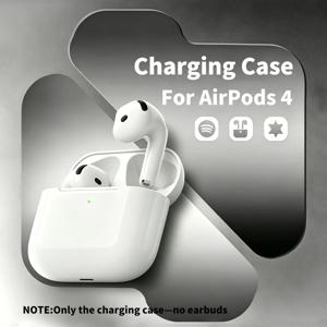 헤드폰 교체 액세서리 에어팟 4용 충전 케이스 USB-C 및 무선 충전 LED 표시등이 있는 교체용 충전기 박스