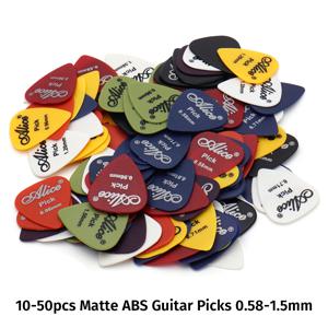 10-50Pcs 앨리스 매트 ABS 기타 픽 플렉트럼 세트 미끄럼 방지 0.58-1.5mm 전기 어쿠스틱 기타 베이스용 다중 두께