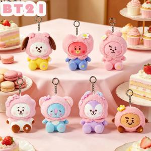 bt21 벚꽃 시리즈 모피 개인화 인형 걸이 만화 인형 아기 인형 귀여운 가방 걸이 장식 생일 선물