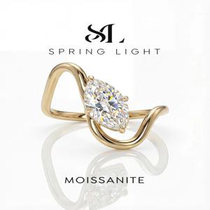1CT Moissanite 다이아몬드 럭셔리 커브 마퀴즈 반지 여성용 925 스털링 실버 약혼 결혼식 고품질 고급 보석